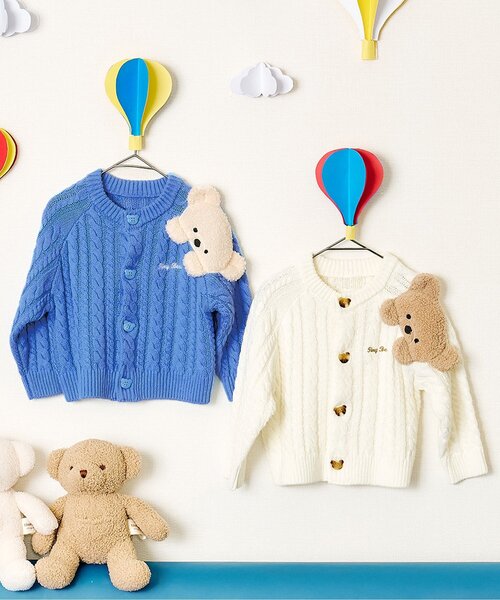 「apres les cours」 「KIDS」長袖ニット 110 サックスブルー キッズ_画像7