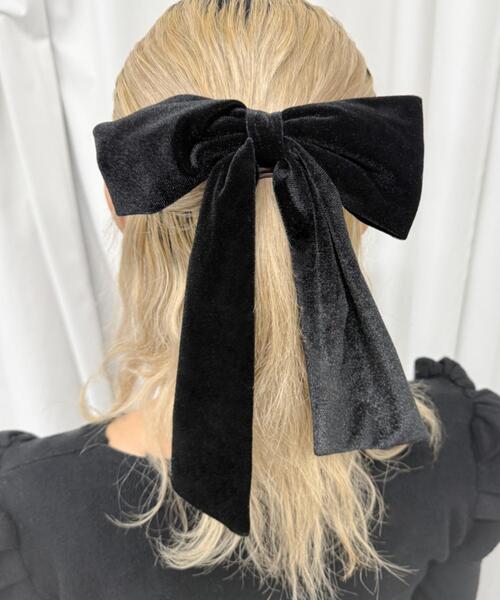 WEGO（ウィゴー） ヘアクリップ WEGO/ベロアBIGリボンバレッタ