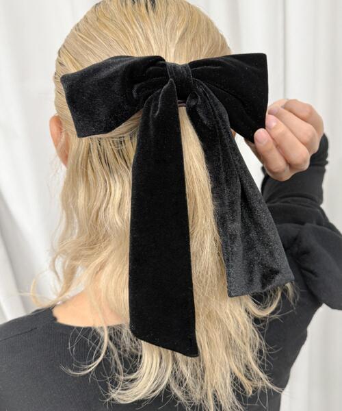 WEGO（ウィゴー） ヘアクリップ WEGO/ベロアBIGリボンバレッタ
