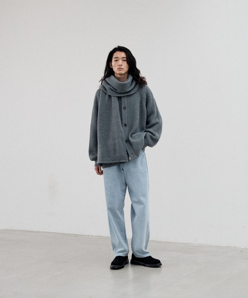 LIDNM ダークグレー カーディガン M WYM LIDNM 「WYM LIDNM」 ニットカーディガン M ダークグレー メンズ
