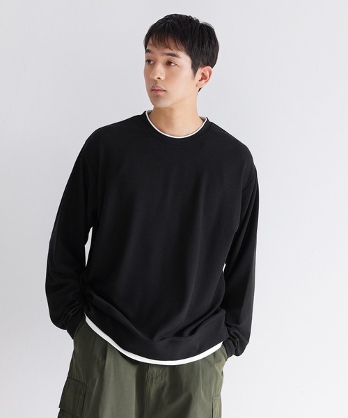 coca（コカ） tシャツ ミニワッフルレイヤード風ロンT メンズ 