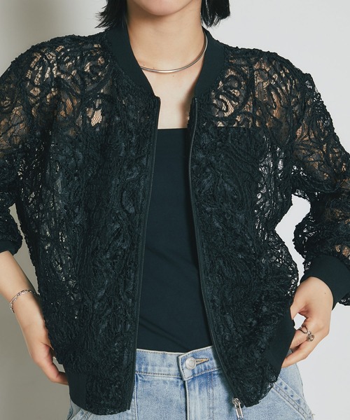 新品未使用　レースブルゾン Jewelobe（ジュエローブ） ブルゾン アウター レースフリルルーズ