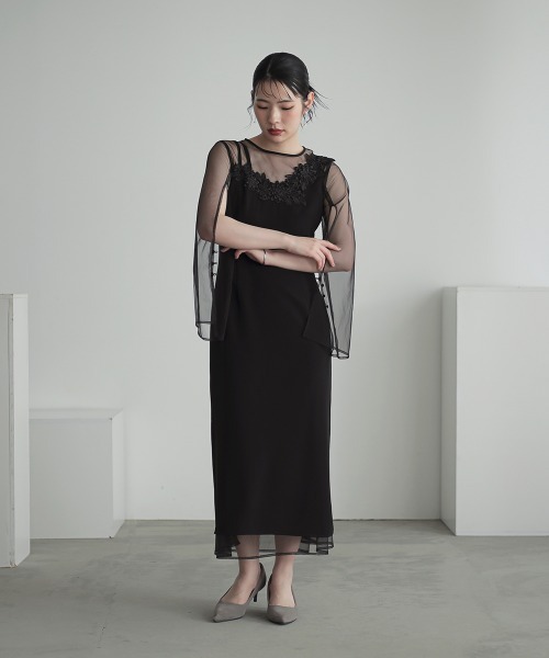 「Callarus」 長袖ワンピース M ベージュ レディース_画像2
