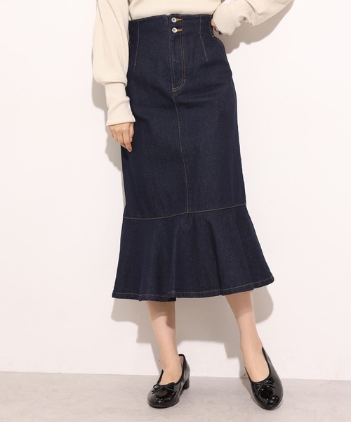 「one after another NICE CLAUP」 デニムスカート SMALL ブルー レディース_画像4