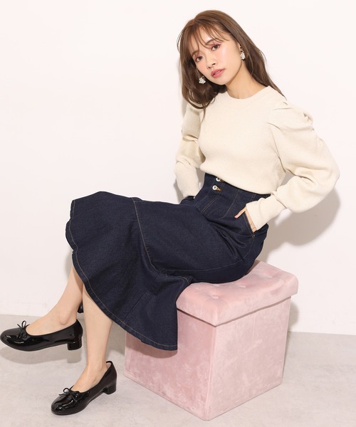 「one after another NICE CLAUP」 デニムスカート SMALL ブルー レディース_画像6