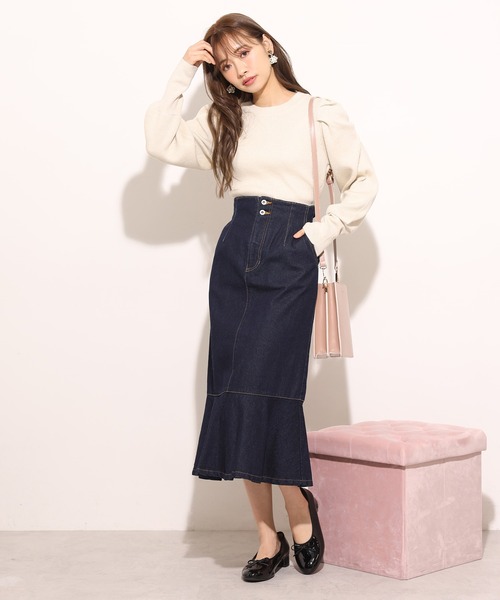 「one after another NICE CLAUP」 デニムスカート SMALL ブルー レディース_画像8