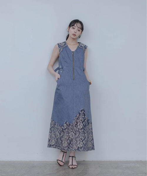 Eimee Law（エイミーロウ） ワンピース レーストリムデニムワンピース