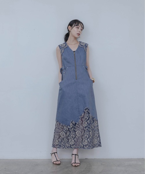Eimee Law（エイミーロウ） ワンピース レーストリムデニムワンピース