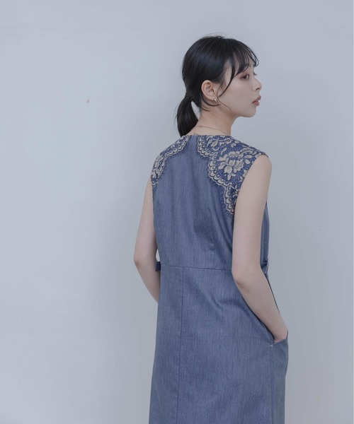 Eimee Law（エイミーロウ） ワンピース レーストリムデニムワンピース