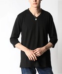 tシャツ ランダムテレコ Vネック 七分袖カッ...の詳細画像4