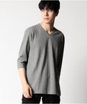 tシャツ ランダムテレコ Vネック 七分袖カッ...の詳細画像2