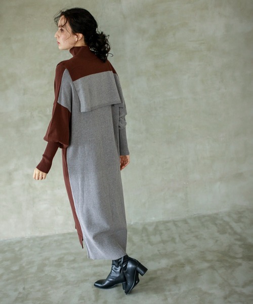 「OSMOSIS」 コンビワンピース ONE SIZE ブラック レディースの画像
