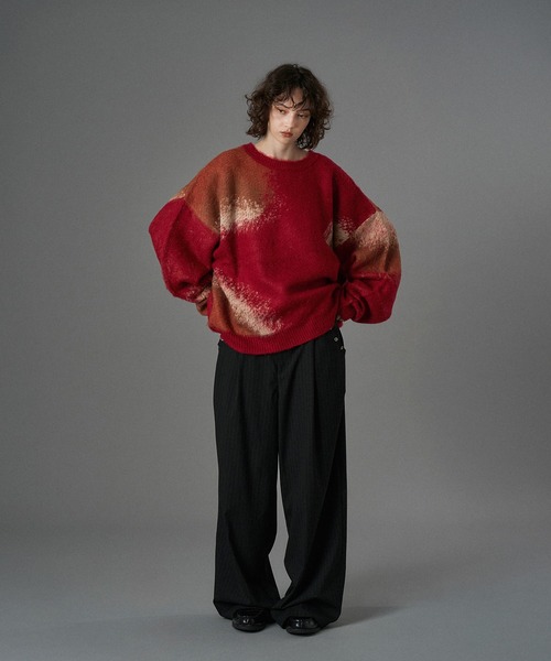 「ONCILY」 長袖ニット MEDIUM ネイビー メンズ_画像3