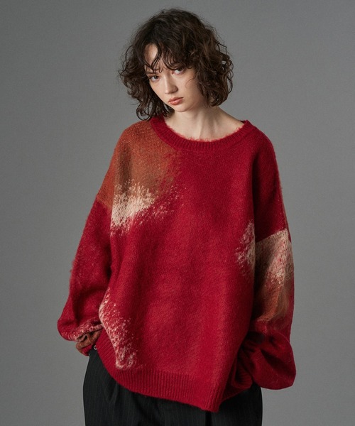 「ONCILY」 長袖ニット MEDIUM ネイビー メンズ_画像6