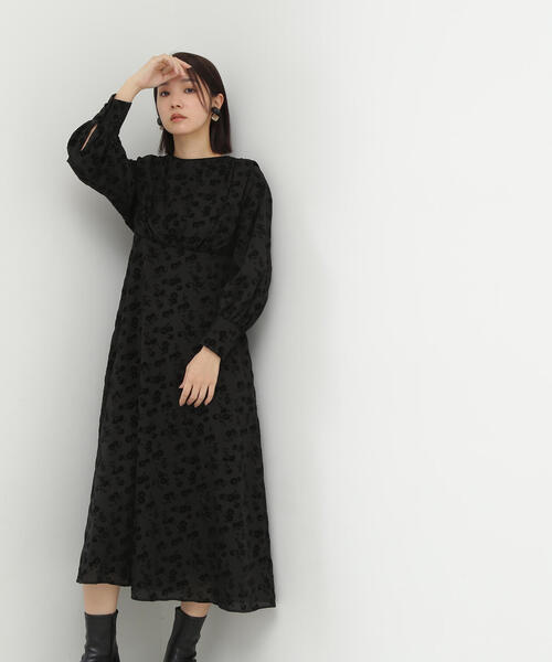 「NATURAL BEAUTY BASIC」 長袖ワンピース MEDIUM ブラウン系その他 レディースの画像