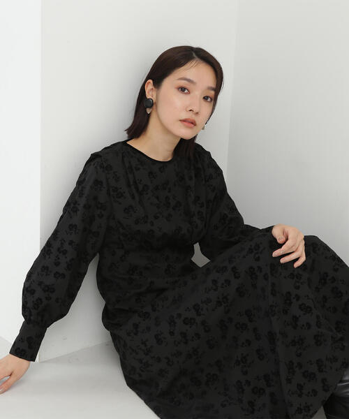 「NATURAL BEAUTY BASIC」 長袖ワンピース MEDIUM ブラウン系その他 レディースの画像