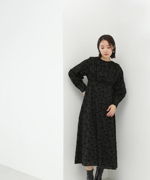 「NATURAL BEAUTY BASIC」 長袖ワンピース MEDIUM ブラウン系その他 レディースの画像