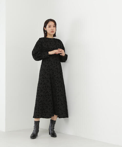 「NATURAL BEAUTY BASIC」 長袖ワンピース MEDIUM ブラウン系その他 レディースの画像