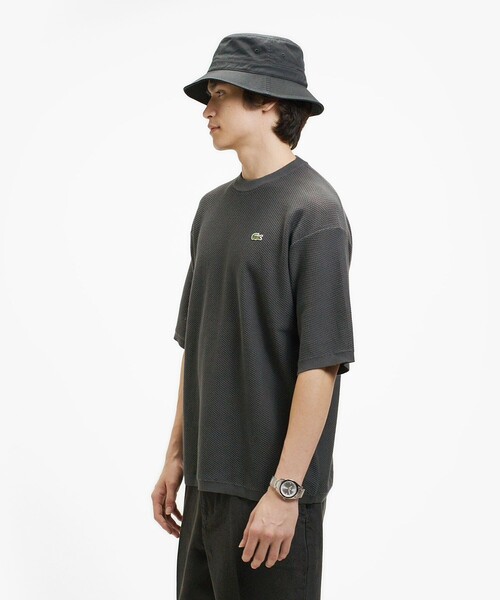 LACOSTE（ラコステ） tシャツ コットン×ナイロン 鹿の子メッシュニット