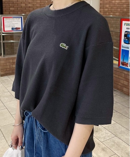 LACOSTE（ラコステ） tシャツ コットン×ナイロン 鹿の子メッシュニット