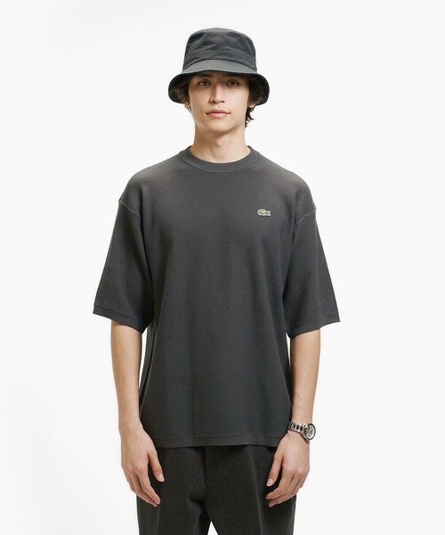LACOSTE（ラコステ） tシャツ コットン×ナイロン 鹿の子メッシュニット