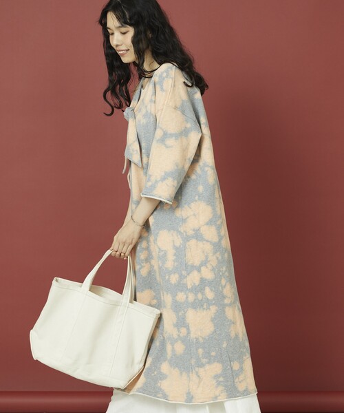 「Freada」 7分袖ワンピース フリ- ベージュ レディースの画像