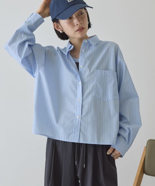 「AMERICAN HOLIC」 長袖シャツ L ブルー系その他7 レディース_画像2
