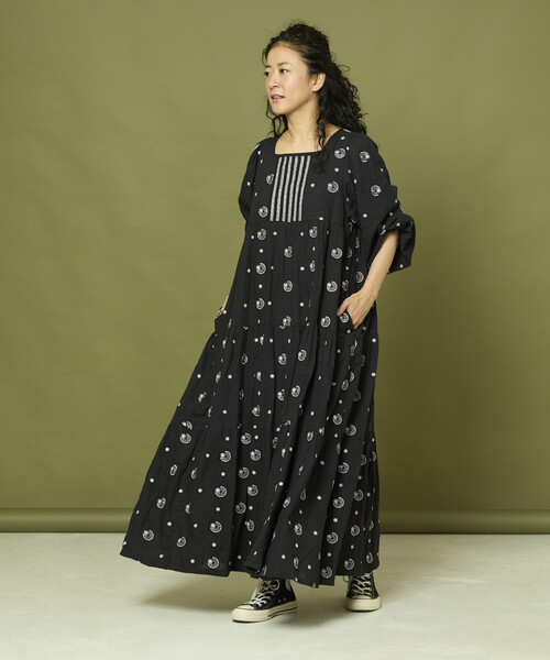 「Freada」 長袖ワンピース ONE SIZE ブラウン レディース_画像6