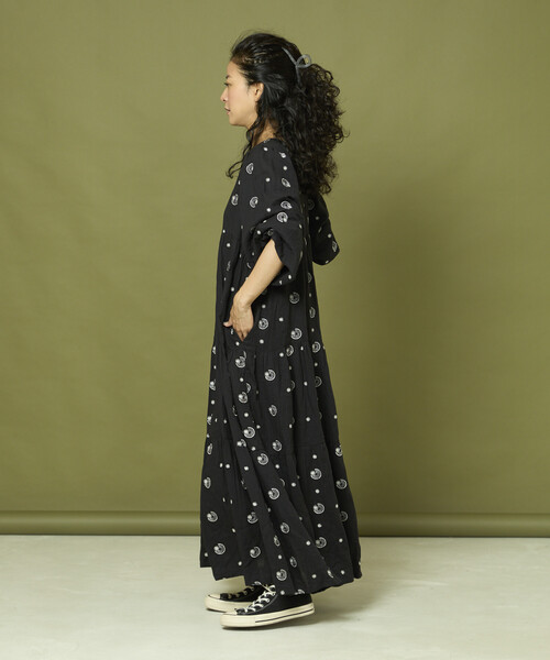 「Freada」 長袖ワンピース ONE SIZE ブラウン レディース_画像7