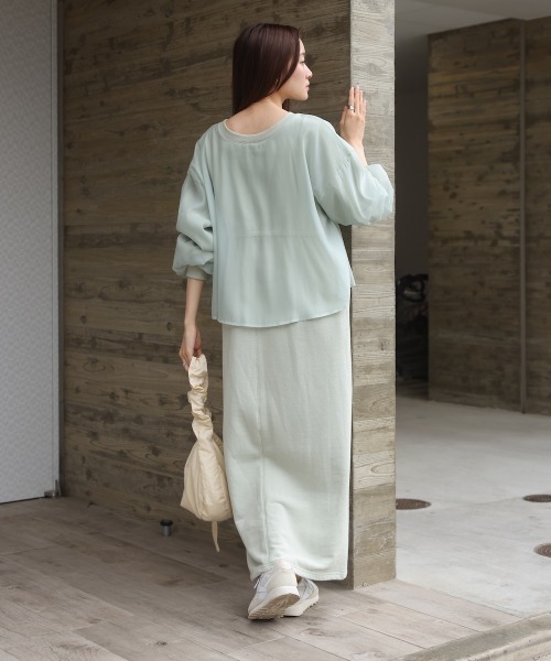 「Bab」 長袖ワンピース M ライトグリーン レディース_画像5