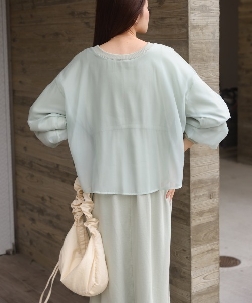 「Bab」 長袖ワンピース M ライトグリーン レディース_画像6