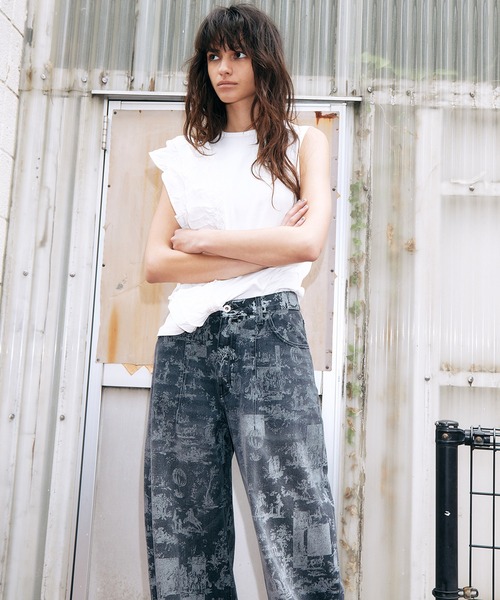 LE CIEL BLEU（ルシェルブルー） tシャツ ラッフルディテールスリーブ