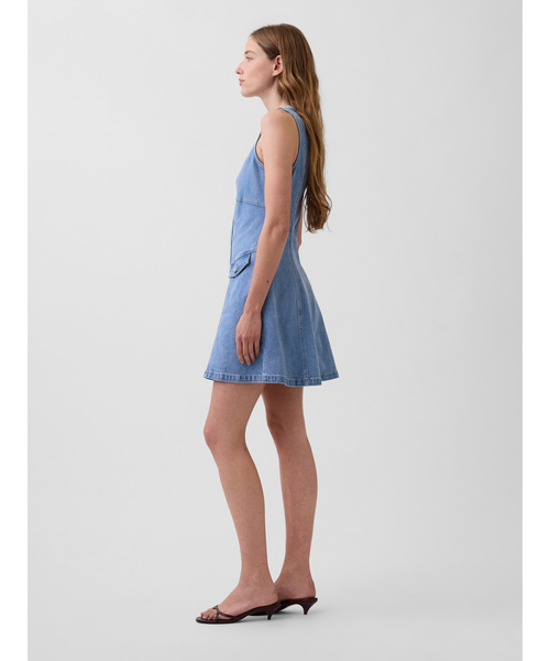 GAP（ギャップ） ワンピース デニム シーム フロントファスナー ミニ