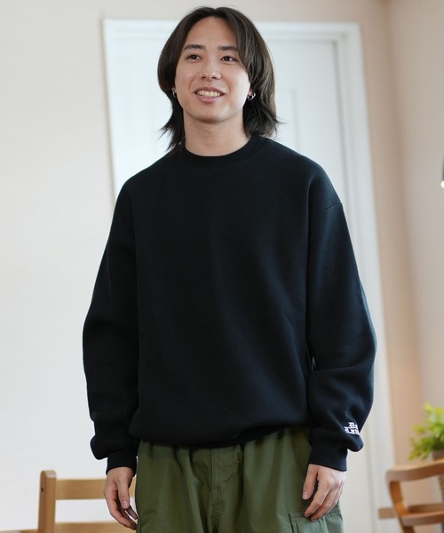 「ムラサキスポーツ」 スウェットカットソー X-LARGE ネイビー メンズ_画像4