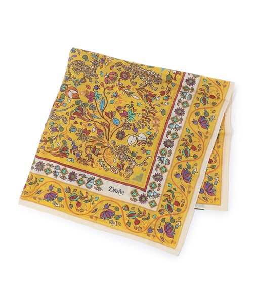 DRAKE'S（ドレイクス） スカーフ バンダナ Drake's TIGER GARDEN PRINT