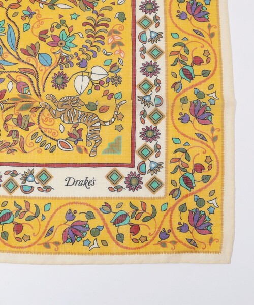 DRAKE'S（ドレイクス） スカーフ バンダナ Drake's TIGER GARDEN PRINT