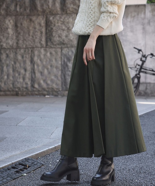 ELFRANK ロングスカート L カーキ レディース : ZOZOTOWN Yahoo!店