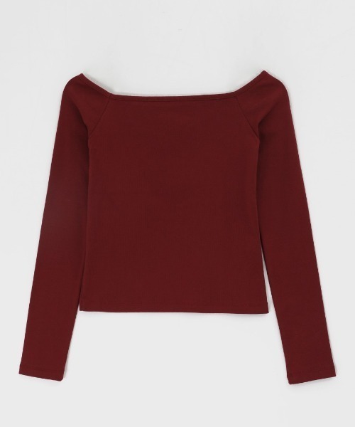 「BLACKUP」 長袖カットソー ONESIZE レッド レディース_画像3