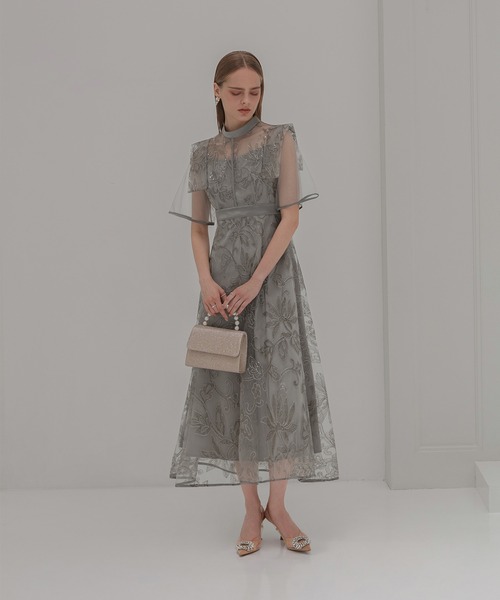 「Leja」 半袖ワンピース SMALL グレー レディース_画像3