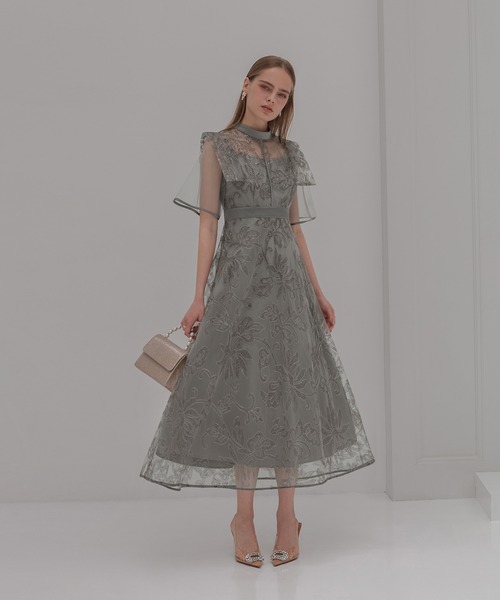 「Leja」 半袖ワンピース SMALL グレー レディース_画像4