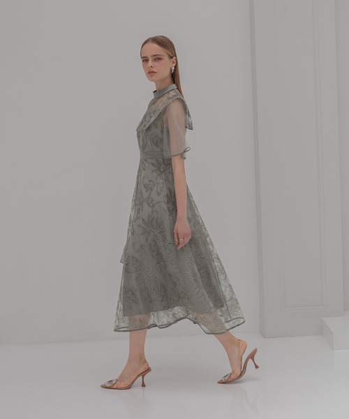 「Leja」 半袖ワンピース SMALL グレー レディース_画像5