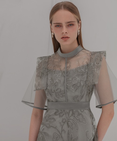「Leja」 半袖ワンピース SMALL グレー レディース_画像7