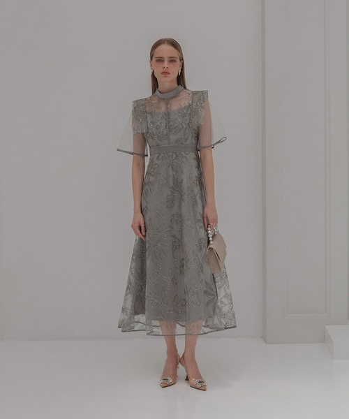 「Leja」 半袖ワンピース SMALL グレー レディース_画像9