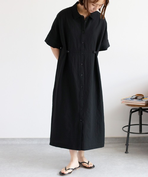 「cepo」 シャツワンピース M ブラック×ホワイト レディース_画像4
