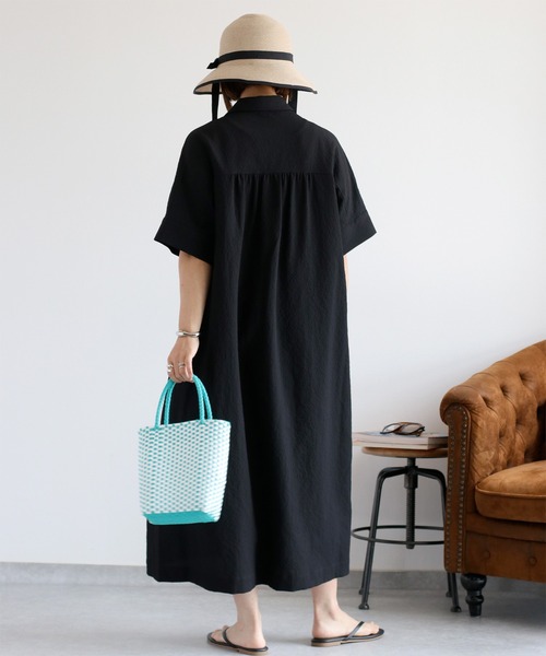 「cepo」 シャツワンピース M ブラック×ホワイト レディース_画像7