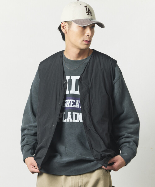 値下不可 プリマロフト ライナーベスト フリークス チャコール Lサイズ FREAK'S STORE（フリークスストア） コート ジャケット PRIMALOFT