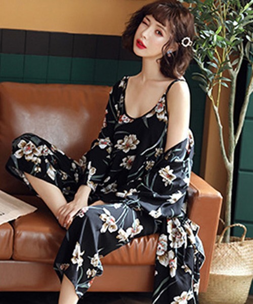 DAY CLOSET パジャマ ルームウェア レディース とろみフリルキャミ+