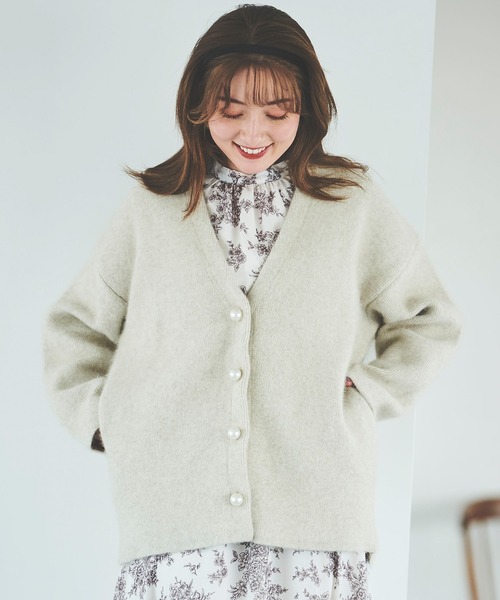 31 Sons de mode♡大人可愛いパール釦ふわふわニットコート 31 Sons de mode ニット パール釦ふわふわニットコート