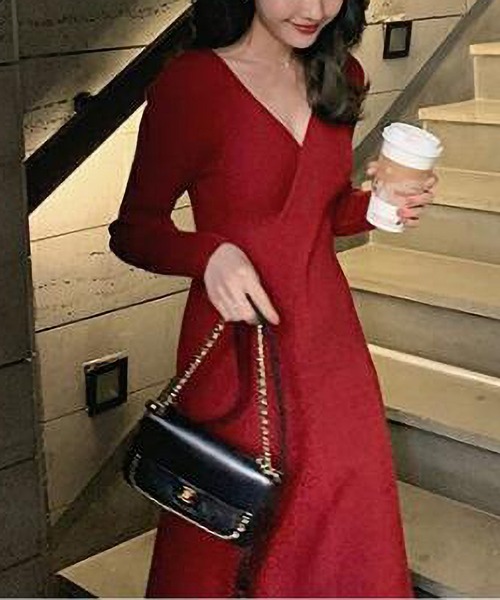 MAISON DE THERESE（メゾン ド テレーズ） ワンピース フレア Vネック