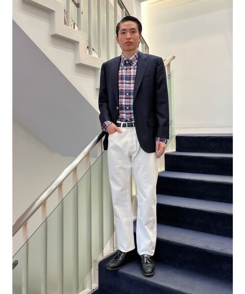 FACETASM コットンジャケット ホワイトデニム オーバーサイズ ペイント BROOKS BROTHERS ジーンズ コットン ワンウォッシュホワイト